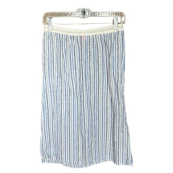 Sita Murt blue and white striped linen midi length skirt - Picture 2 of 8